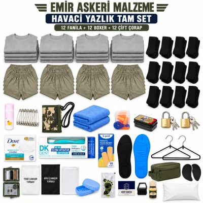 Emir 12’şer Adet İç Giyimli Havacı Yazlık Tam Asker Seti
