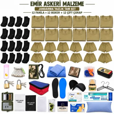 Emir 12’şer Adet İç Giyimli Jandarma Yazlık Tam Asker Seti