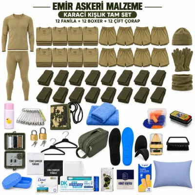 Emir 12’şer Adet İç Giyimli Karacı Kışlık Tam Asker Seti