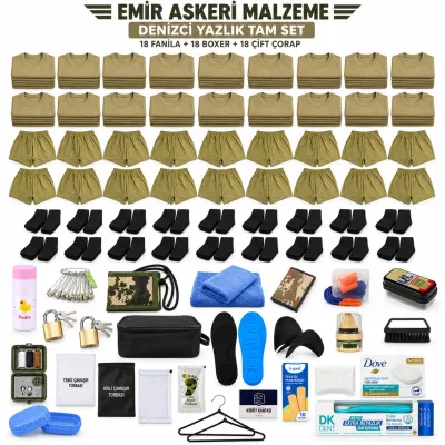 Emir 18’er Adet İç Giyimli Denizci Yazlık Tam Asker Seti