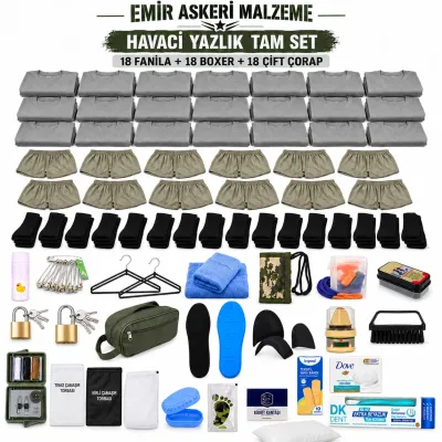 Emir 18’er Adet İç Giyimli Havacı Yazlık Tam Asker Seti