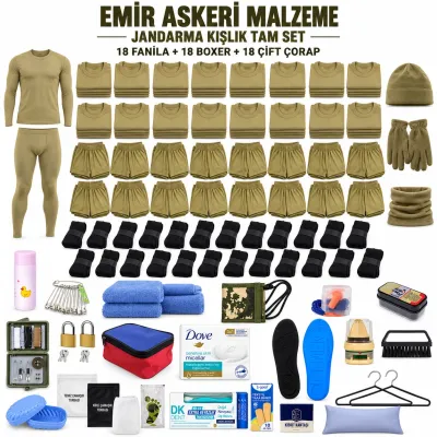 Emir 18’er Adet İç Giyimli Jandarma Kışlık Tam Asker Seti