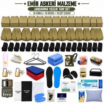 Emir 18’er Adet İç Giyimli Jandarma Yazlık Tam Asker Seti