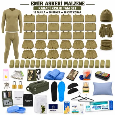 Emir 18’er Adet İç Giyimli Karacı Kışlık Tam Asker Seti