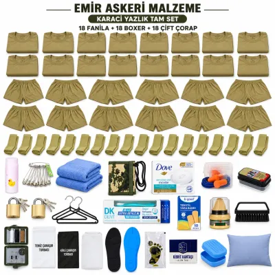 Emir 18’er Adet İç Giyimli Karacı Yazlık Tam Asker Seti