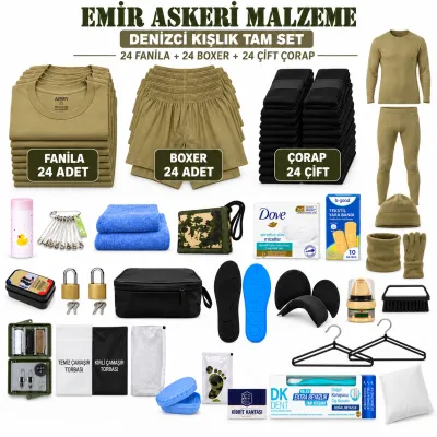 Emir 24’er Adet İç Giyimli Denizci Kışlık Tam Asker Seti