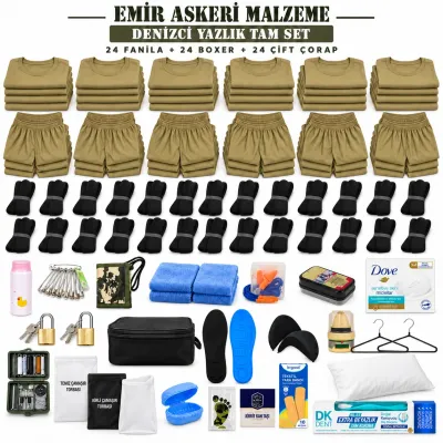 Emir 24’er Adet İç Giyimli Denizci Yazlık Tam Asker Seti