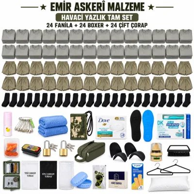 Emir 24’er Adet İç Giyimli Havacı Yazlık Tam Asker Seti