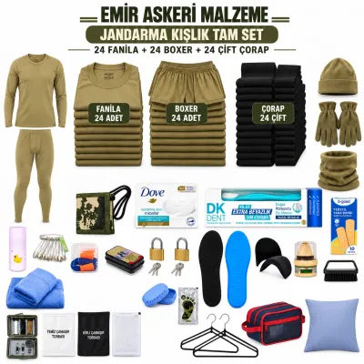 Emir 24’er Adet İç Giyimli Jandarma Kışlık Tam Asker Seti