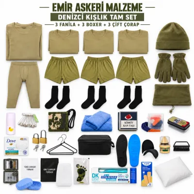 Emir 3’er Adet İç Giyimli Denizci Kışlık Tam Asker Seti