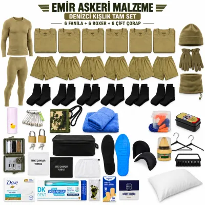 Emir 6’şar Adet İç Giyimli Denizci Kışlık Tam Asker Seti