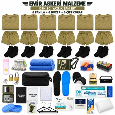 Emir 6’şar Adet İç Giyimli Denizci Yazlık Tam Asker Seti