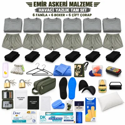 Emir 6’şar Adet İç Giyimli Havacı Yazlık Tam Asker Seti