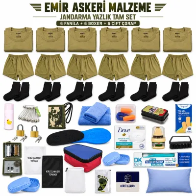 Emir 6’şar Adet İç Giyimli Jandarma Yazlık Tam Asker Seti