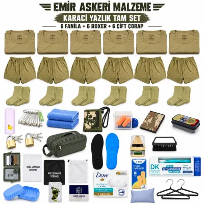 Emir 6’şar Adet İç Giyimli Karacı Yazlık Tam Asker Seti
